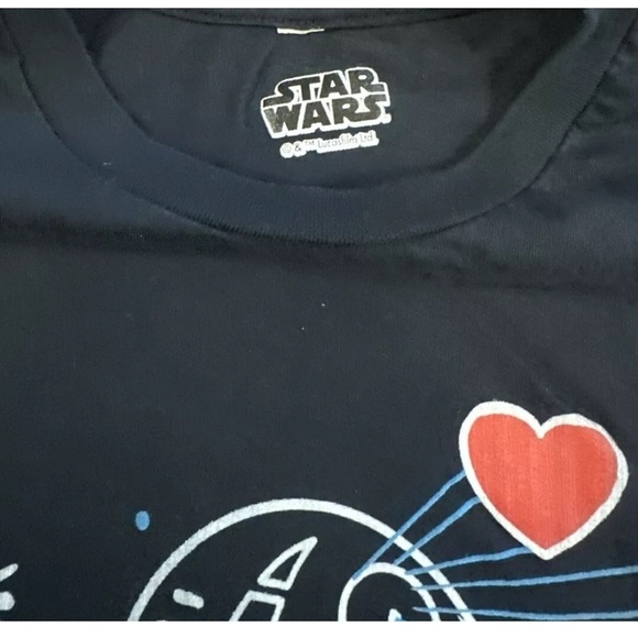 Star Wars Leia and Han Death Star Love Extra Soft T-Shirt Women’s Small - Picture 3 of 4